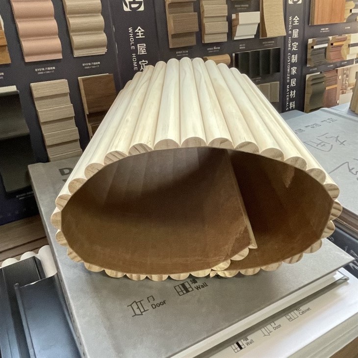 Ribbed MDF Tambour Half Round Wall Panel Roll Flexible Curved Furniture Board Solid Wood Bendable Wall Paneling price