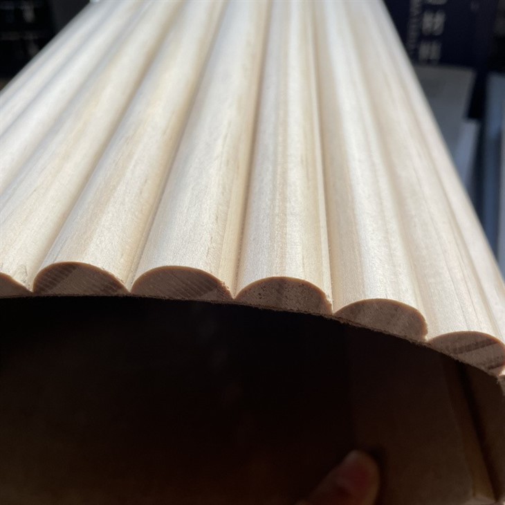 Ribbed MDF Tambour Half Round Wall Panel Roll Flexible Curved Furniture Board Solid Wood Bendable Wall Paneling high quality